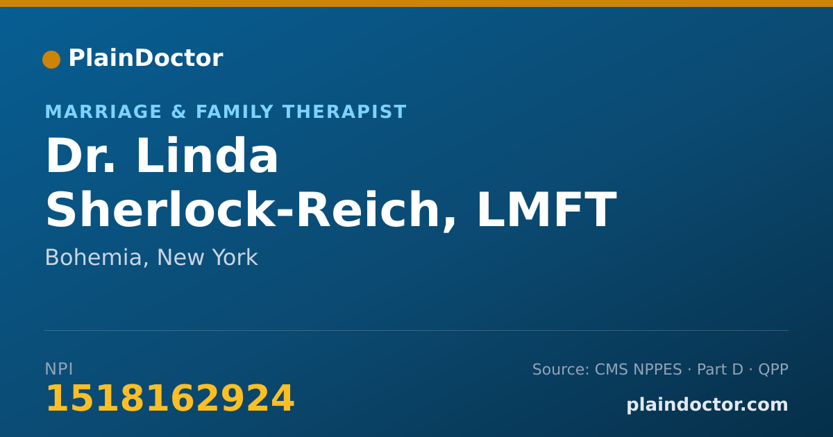 Shareable card for Linda Sherlock-Reich, LMFT - Marriage & Family Therapist, Bohemia, NY