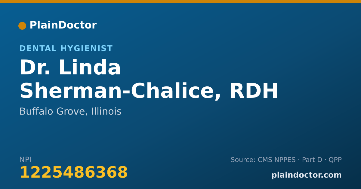 Shareable card for Linda Sherman-Chalice, RDH - Dental Hygienist, Buffalo Grove, IL