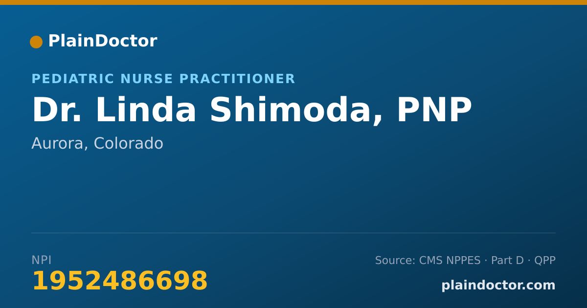 Shareable card for Linda Shimoda, PNP - Pediatric Nurse Practitioner, Aurora, CO