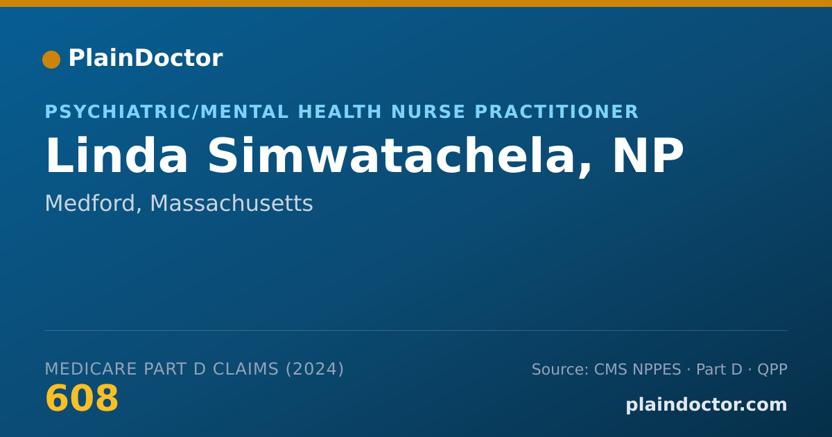 Shareable card for Linda Simwatachela, NP - Psychiatric/Mental Health Nurse Practitioner, Medford, MA