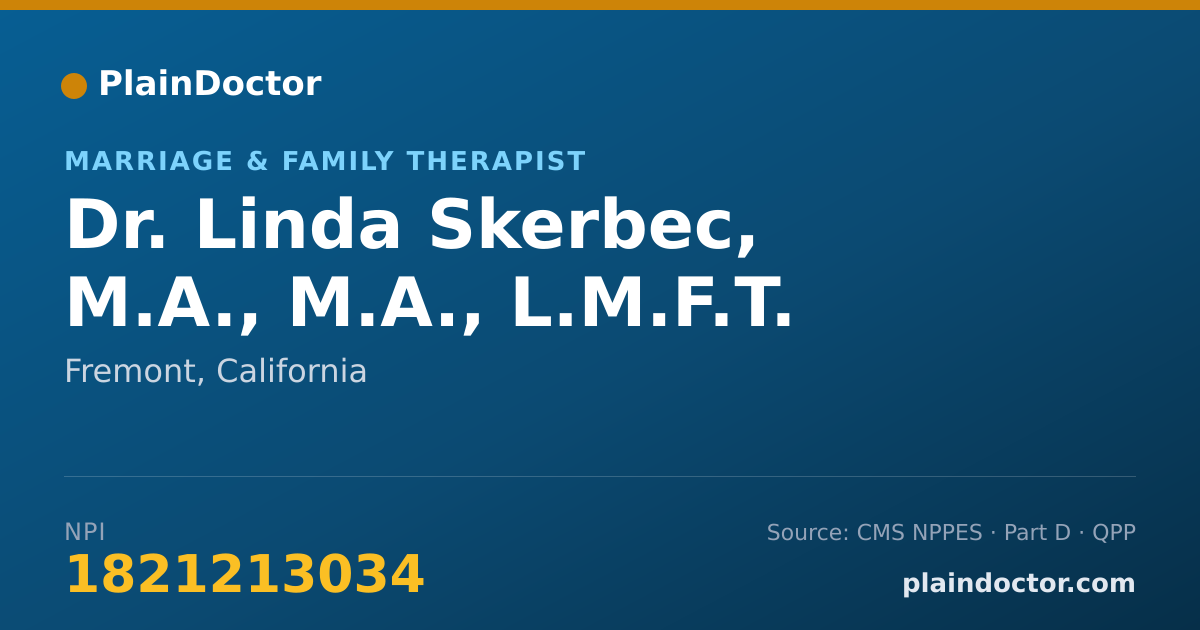 Shareable card for Linda Skerbec, M.A., M.A., L.M.F.T. - Marriage & Family Therapist, Fremont, CA