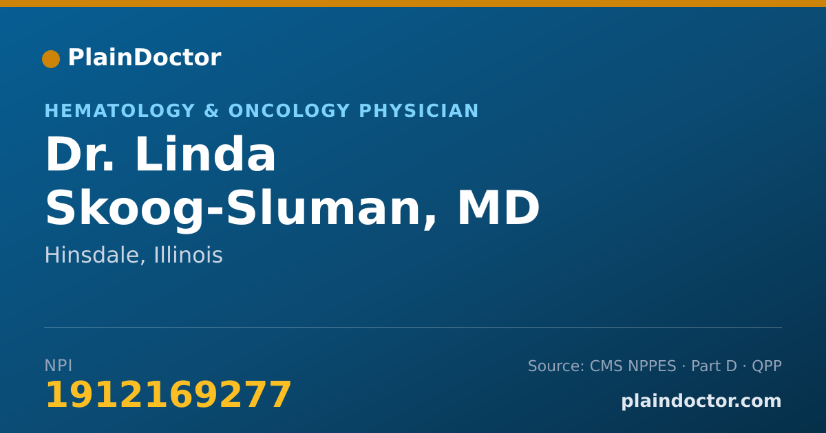 Shareable card for Linda Skoog-Sluman, MD - Hematology & Oncology Physician, Hinsdale, IL