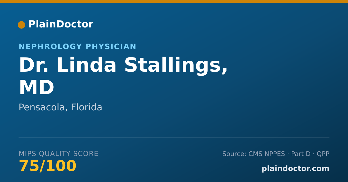 Shareable card for Linda Stallings, MD - Nephrology Physician, Pensacola, FL