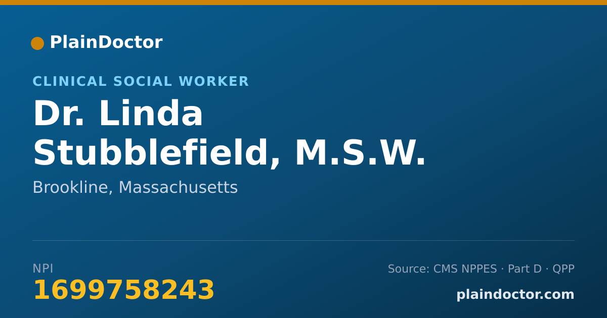 Shareable card for Linda Stubblefield, M.S.W. - Clinical Social Worker, Brookline, MA