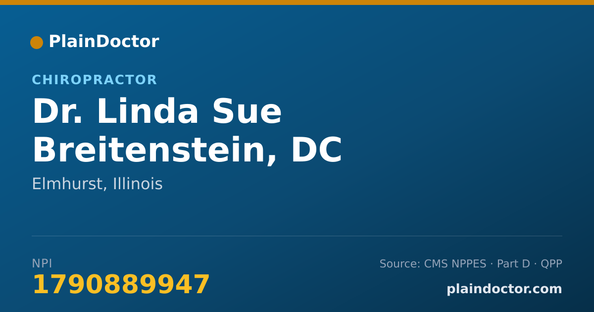 Shareable card for Linda Sue Breitenstein, DC - Chiropractor, Elmhurst, IL