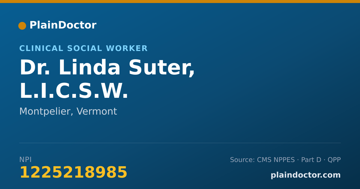 Shareable card for Linda Suter, L.I.C.S.W. - Clinical Social Worker, Montpelier, VT