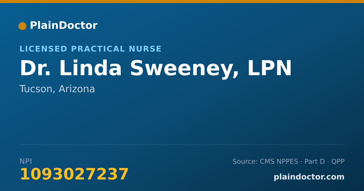 Shareable card for Linda Sweeney, LPN - Licensed Practical Nurse, Tucson, AZ