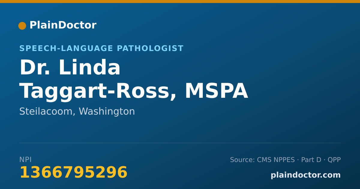 Shareable card for Linda Taggart-Ross, MSPA  CCC-SP - Speech-Language Pathologist, Steilacoom, WA
