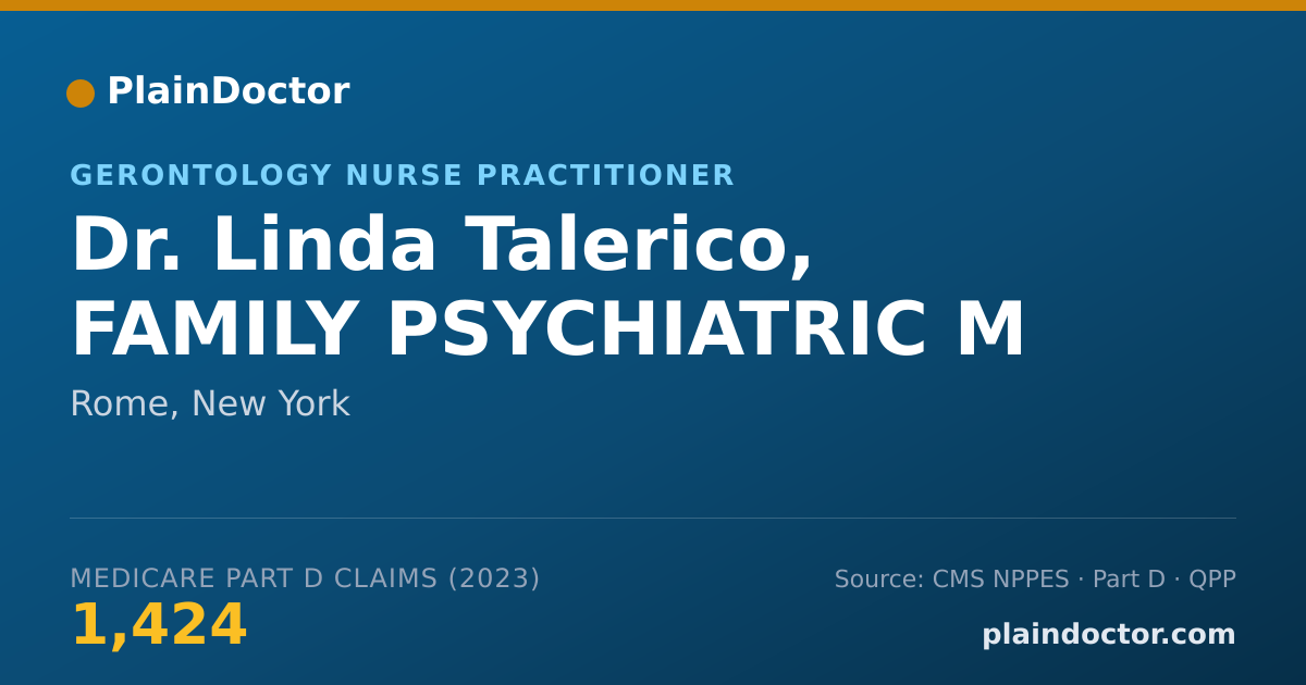 Shareable card for Linda Talerico, FAMILY PSYCHIATRIC M - Gerontology Nurse Practitioner, Rome, NY
