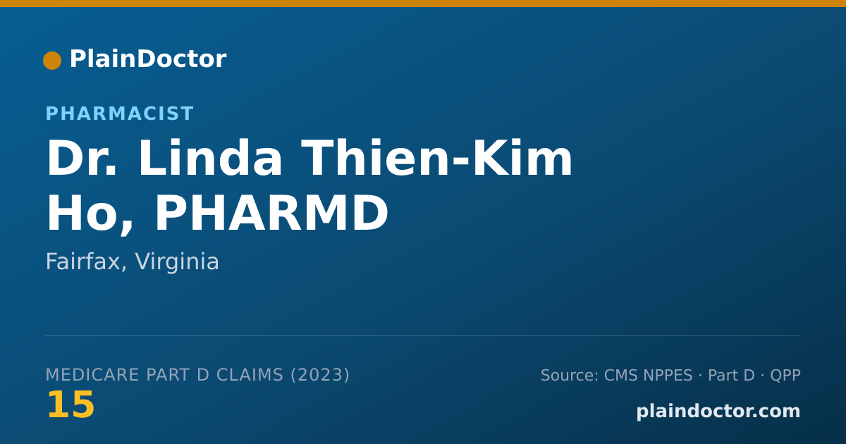Shareable card for Linda Thien-Kim Ho, PHARMD - Pharmacist, Fairfax, VA