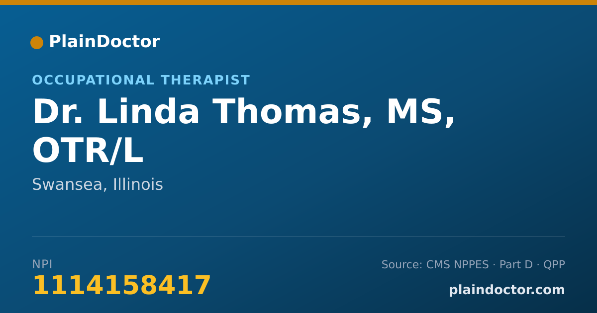 Shareable card for Linda Thomas, MS, OTR/L - Occupational Therapist, Swansea, IL
