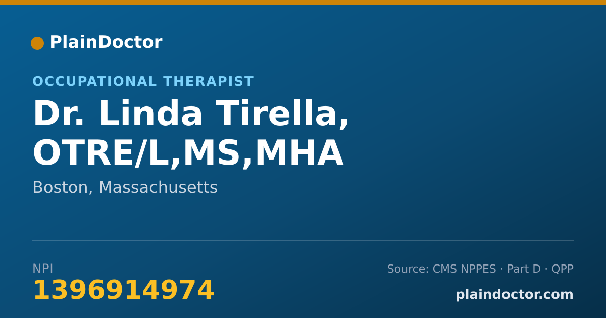 Shareable card for Linda Tirella, OTRE/L,MS,MHA - Occupational Therapist, Boston, MA