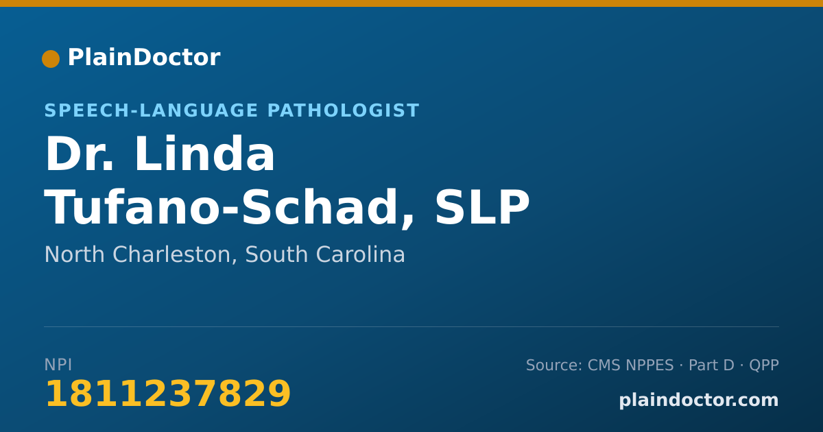 Shareable card for Linda Tufano-Schad, SLP - Speech-Language Pathologist, North Charleston, SC