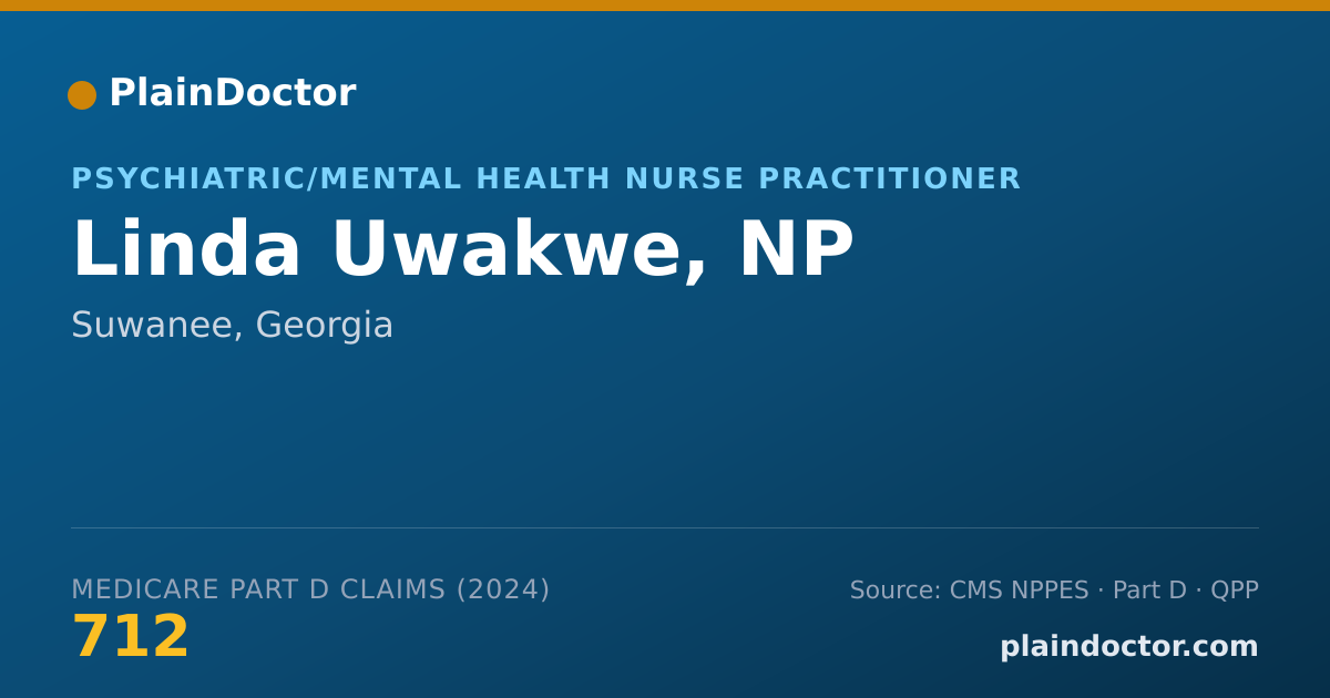 Shareable card for Linda Uwakwe, NP - Psychiatric/Mental Health Nurse Practitioner, Suwanee, GA