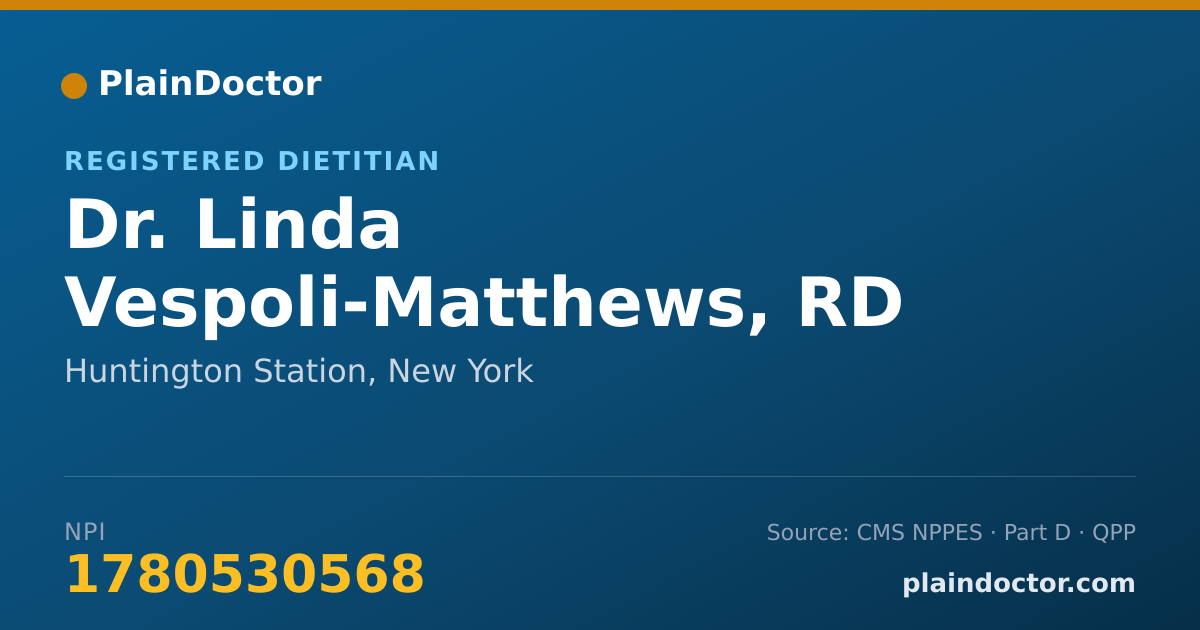 Shareable card for Linda Vespoli-Matthews, RD - Registered Dietitian, Huntington Station, NY