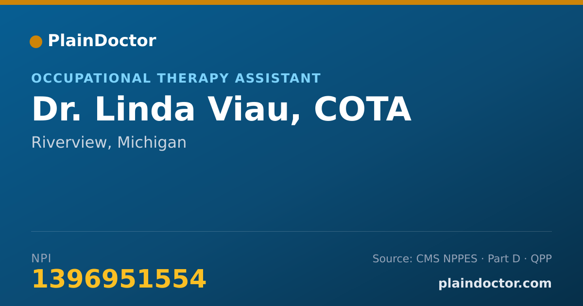 Shareable card for Linda Viau, COTA - Occupational Therapy Assistant, Riverview, MI