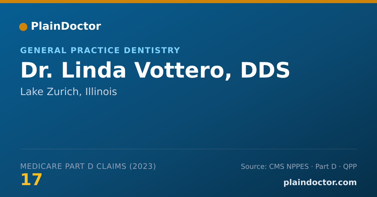 Shareable card for Linda Vottero, DDS - General Practice Dentistry, Lake Zurich, IL