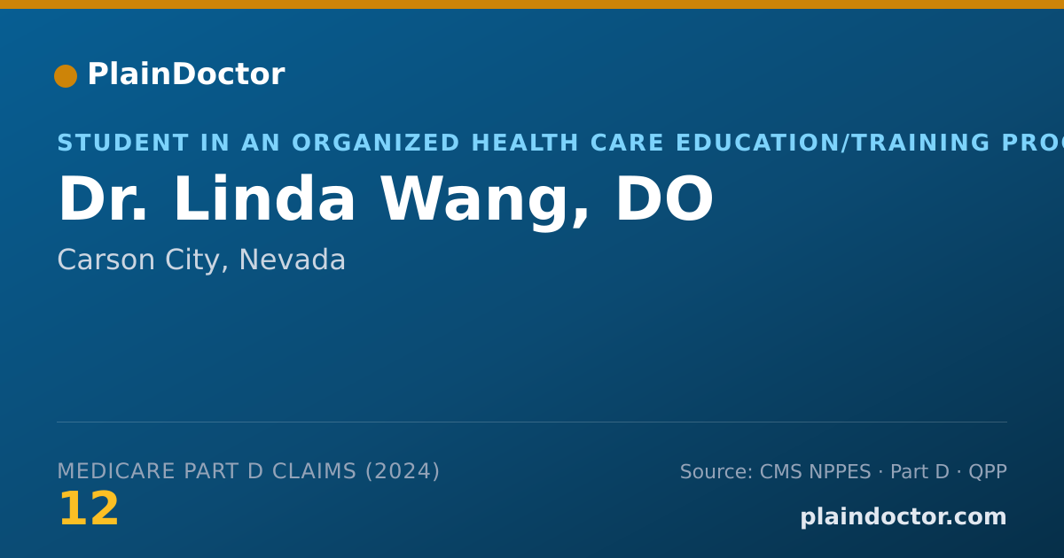 Shareable card for Linda Wang, DO - Student in an Organized Health Care Education/Training Program, Carson City, NV