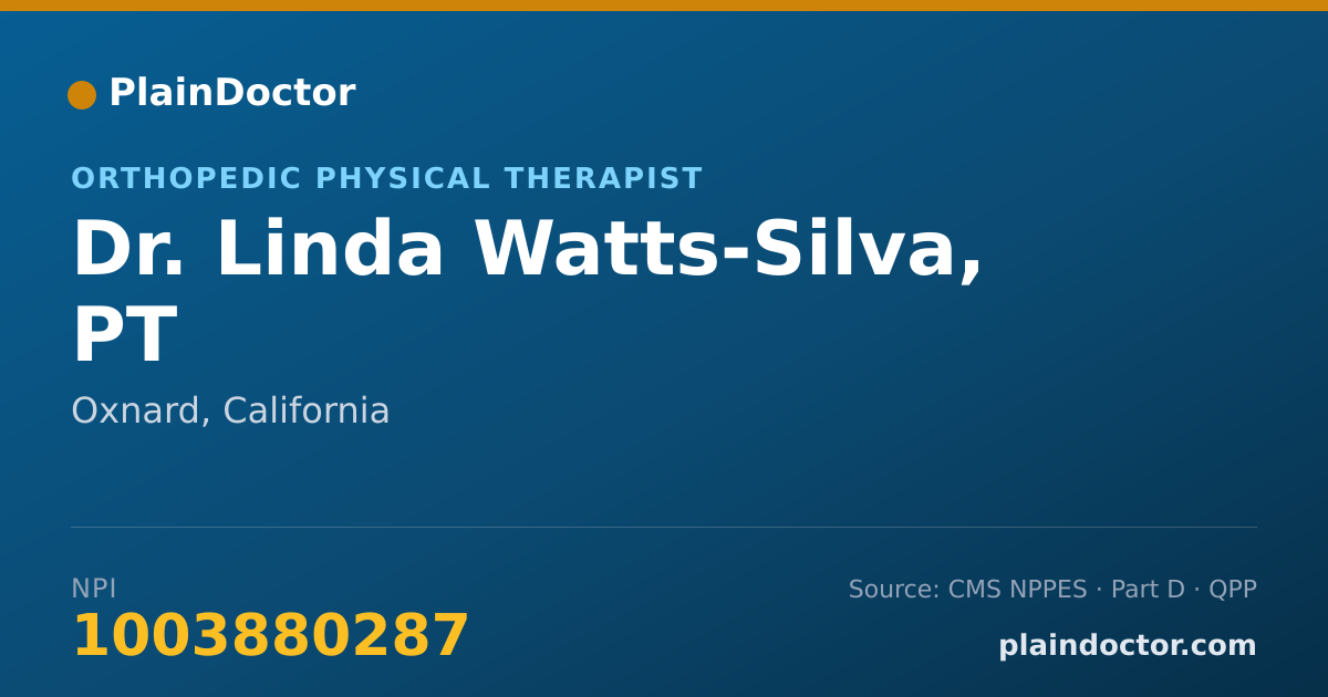 Shareable card for Linda Watts-Silva, PT - Orthopedic Physical Therapist, Oxnard, CA