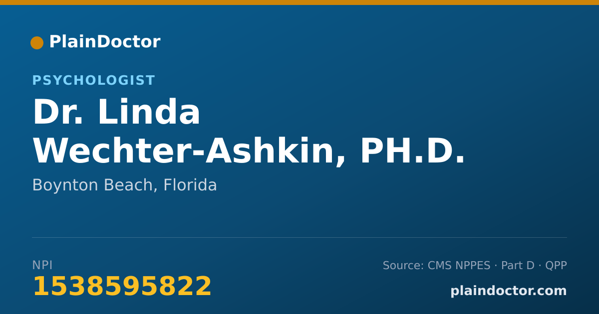 Shareable card for Linda Wechter-Ashkin, PH.D. - Psychologist, Boynton Beach, FL