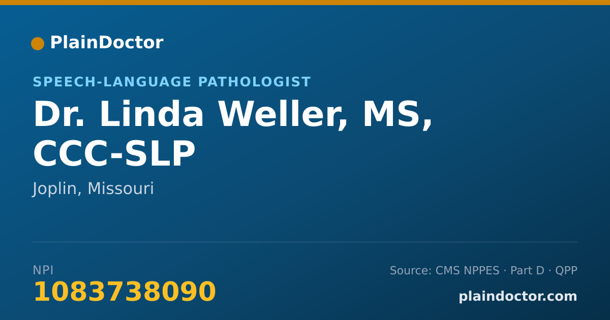 Shareable card for Linda Weller, MS, CCC-SLP - Speech-Language Pathologist, Joplin, MO