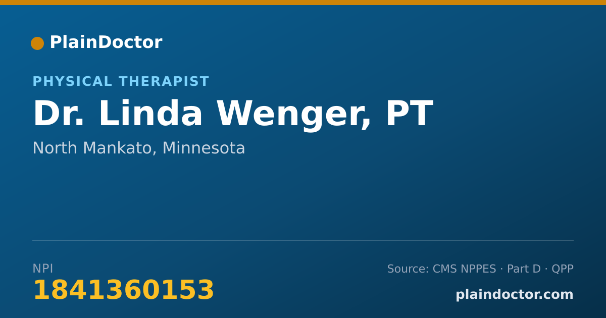 Shareable card for Linda Wenger, PT - Physical Therapist, North Mankato, MN