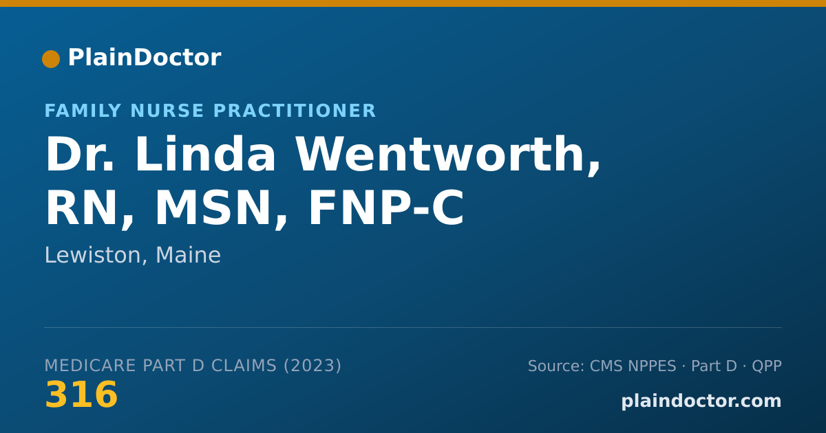 Shareable card for Linda Wentworth, RN, MSN, FNP-C - Family Nurse Practitioner, Lewiston, ME