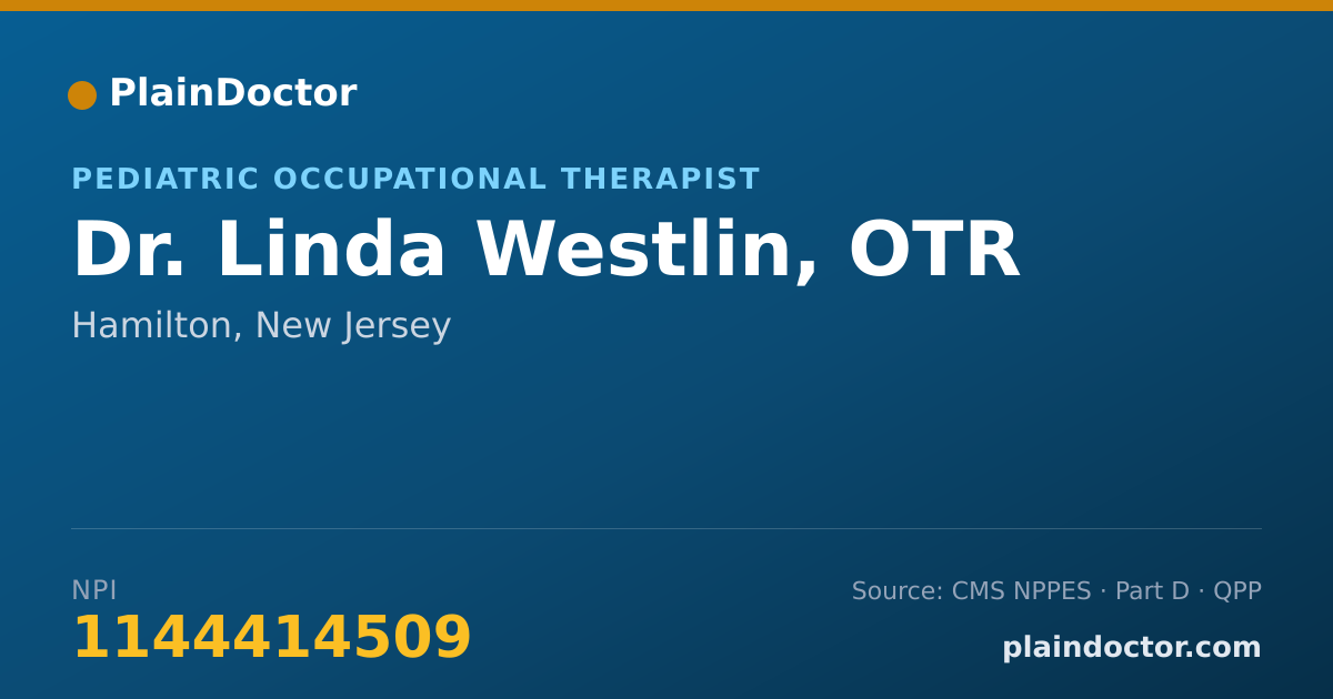 Shareable card for Linda Westlin, OTR - Pediatric Occupational Therapist, Hamilton, NJ