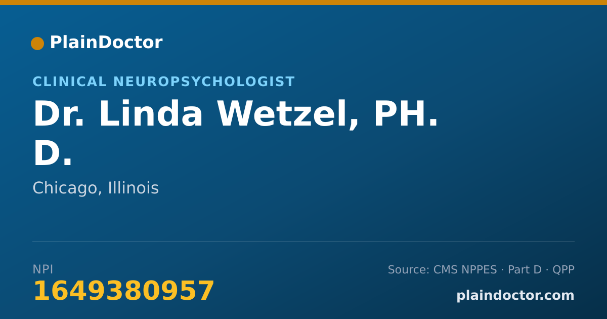 Shareable card for Linda Wetzel, PH. D. - Clinical Neuropsychologist, Chicago, IL