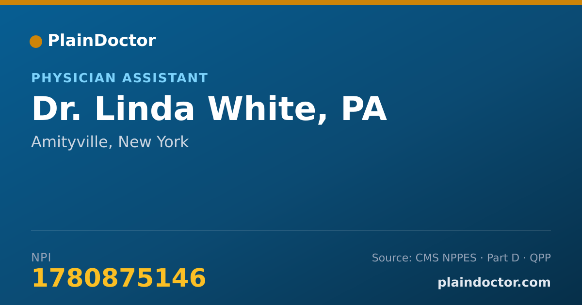 Shareable card for Linda White, PA - Physician Assistant, Amityville, NY