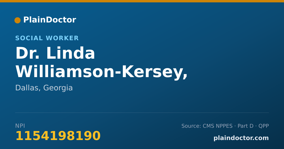 Shareable card for Linda Williamson-Kersey, LMSW, CSW, CADC LL, - Social Worker, Dallas, GA