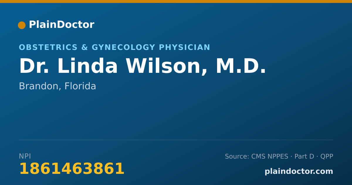 Shareable card for Linda Wilson, M.D. - Obstetrics & Gynecology Physician, Brandon, FL