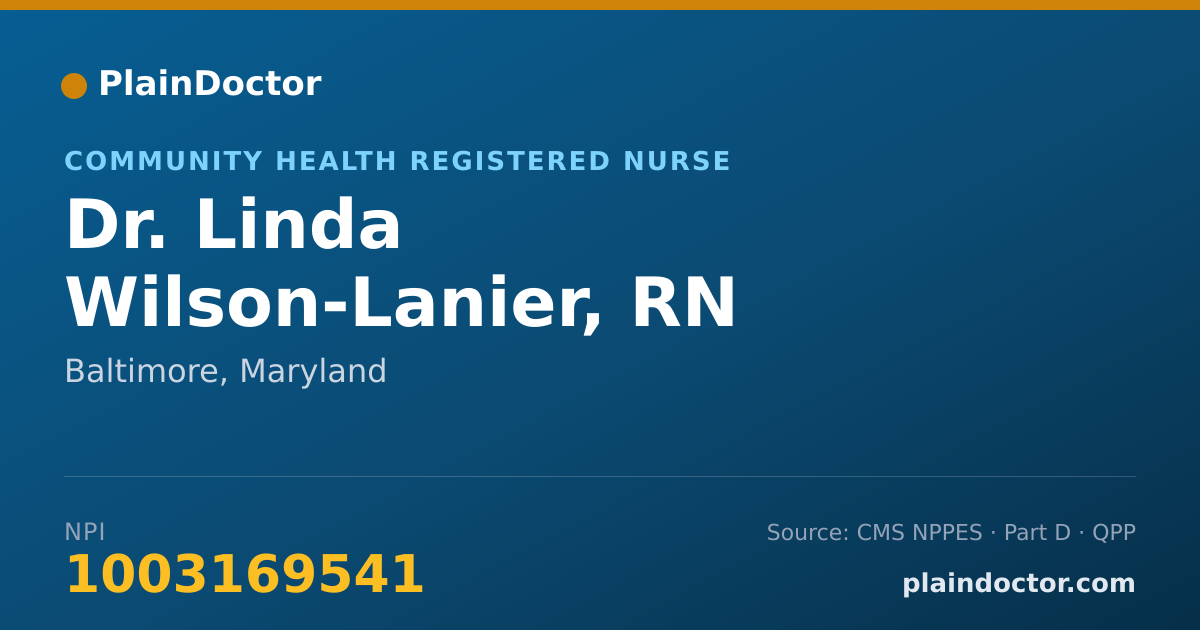 Shareable card for Linda Wilson-Lanier, RN - Community Health Registered Nurse, Baltimore, MD