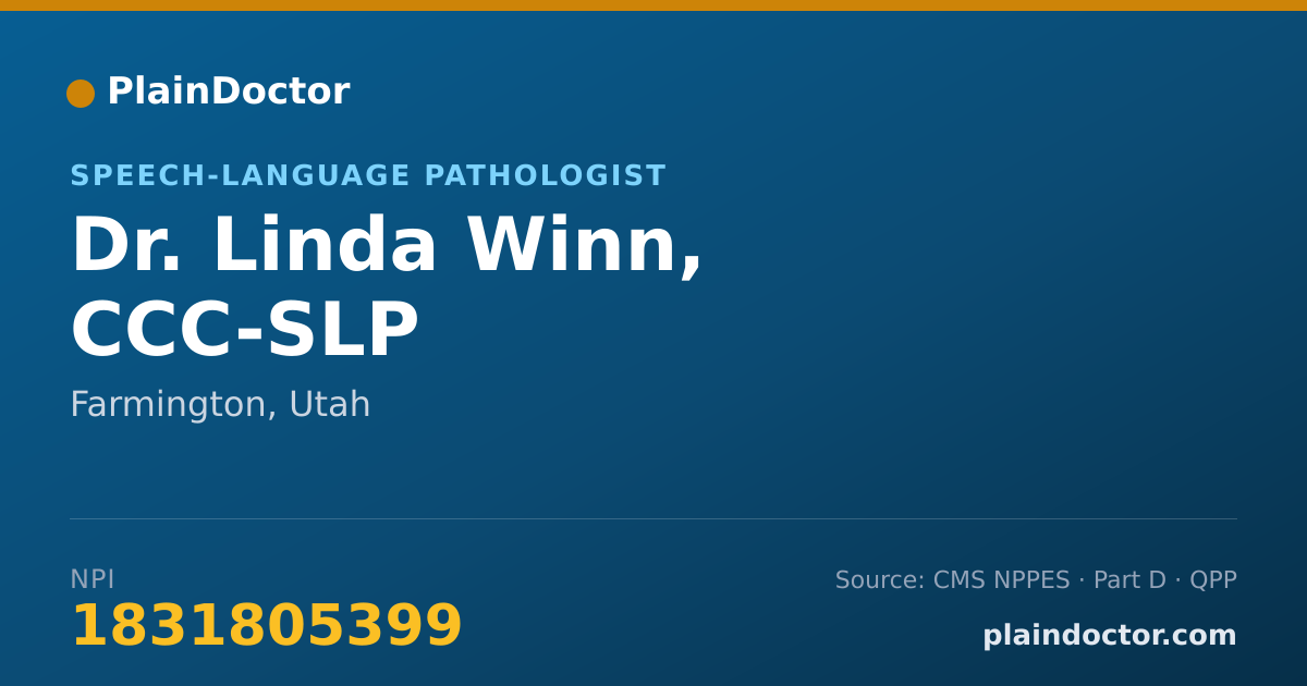 Shareable card for Linda Winn, CCC-SLP - Speech-Language Pathologist, Farmington, UT