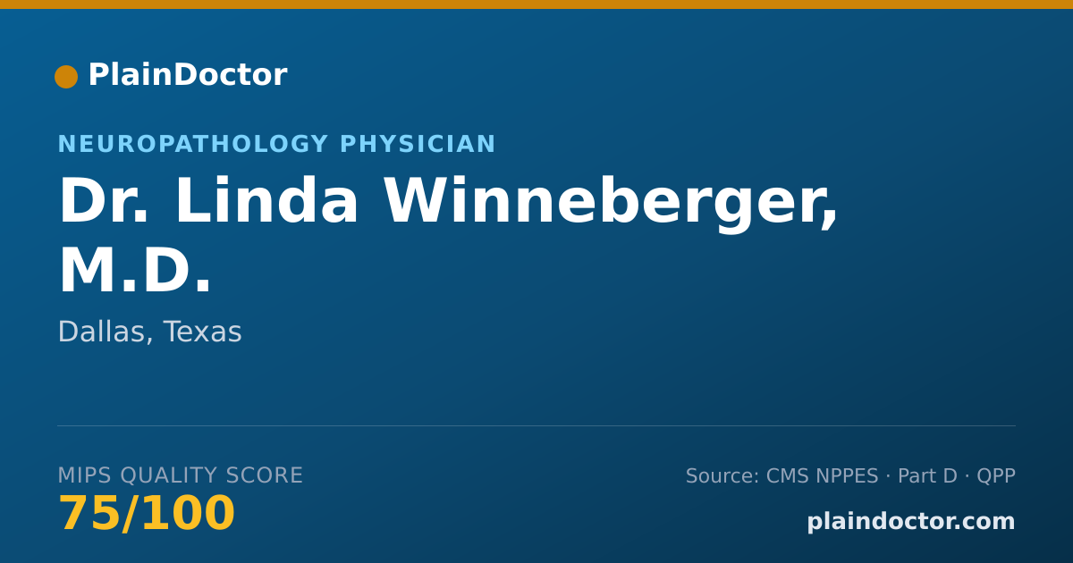 Shareable card for Linda Winneberger, M.D. - Neuropathology Physician, Dallas, TX