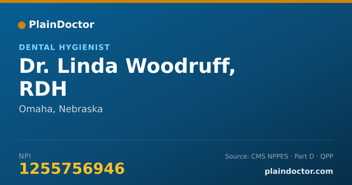 Shareable card for Linda Woodruff, RDH - Dental Hygienist, Omaha, NE