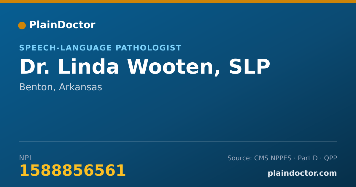 Shareable card for Linda Wooten, SLP - Speech-Language Pathologist, Benton, AR