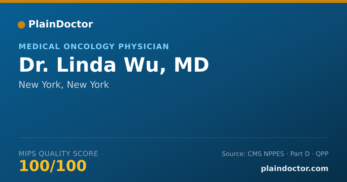 Shareable card for Linda Wu, MD - Medical Oncology Physician, New York, NY