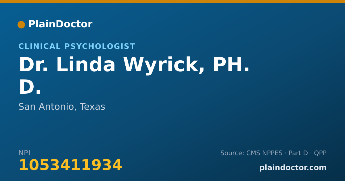 Shareable card for Linda Wyrick, PH. D. - Clinical Psychologist, San Antonio, TX