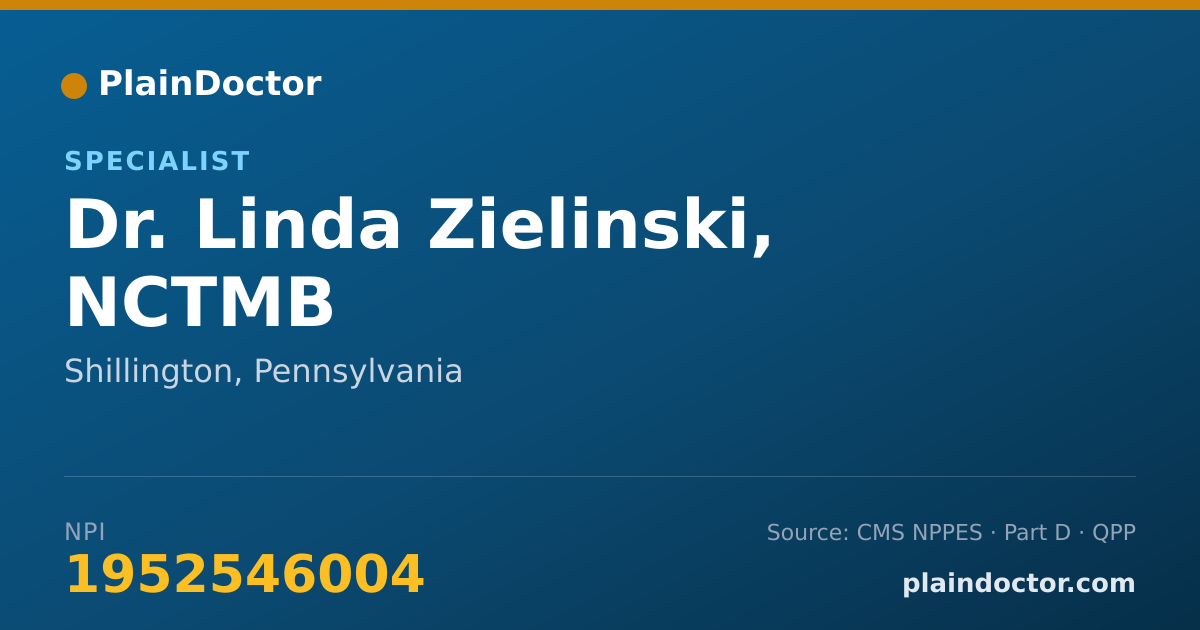 Shareable card for Linda Zielinski, NCTMB - Specialist, Shillington, PA