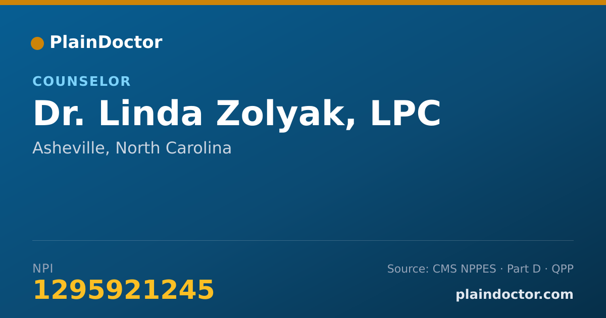 Shareable card for Linda Zolyak, LPC - Counselor, Asheville, NC