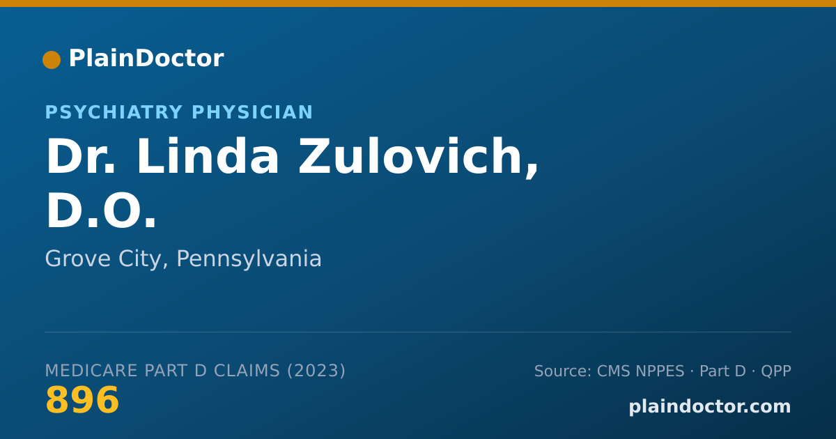 Shareable card for Linda Zulovich, D.O. - Psychiatry Physician, Grove City, PA