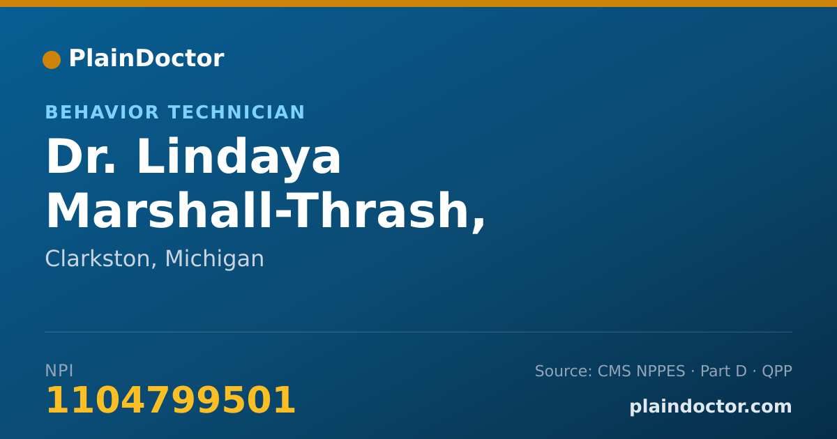 Shareable card for Lindaya Marshall-Thrash, BEHAVIOR TECHNICIAN - Behavior Technician, Clarkston, MI