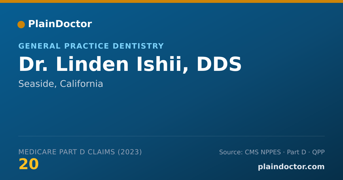 Shareable card for Linden Ishii, DDS - General Practice Dentistry, Seaside, CA