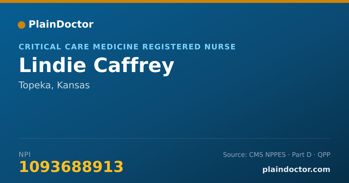 Shareable card for Lindie Caffrey - Critical Care Medicine Registered Nurse, Topeka, KS