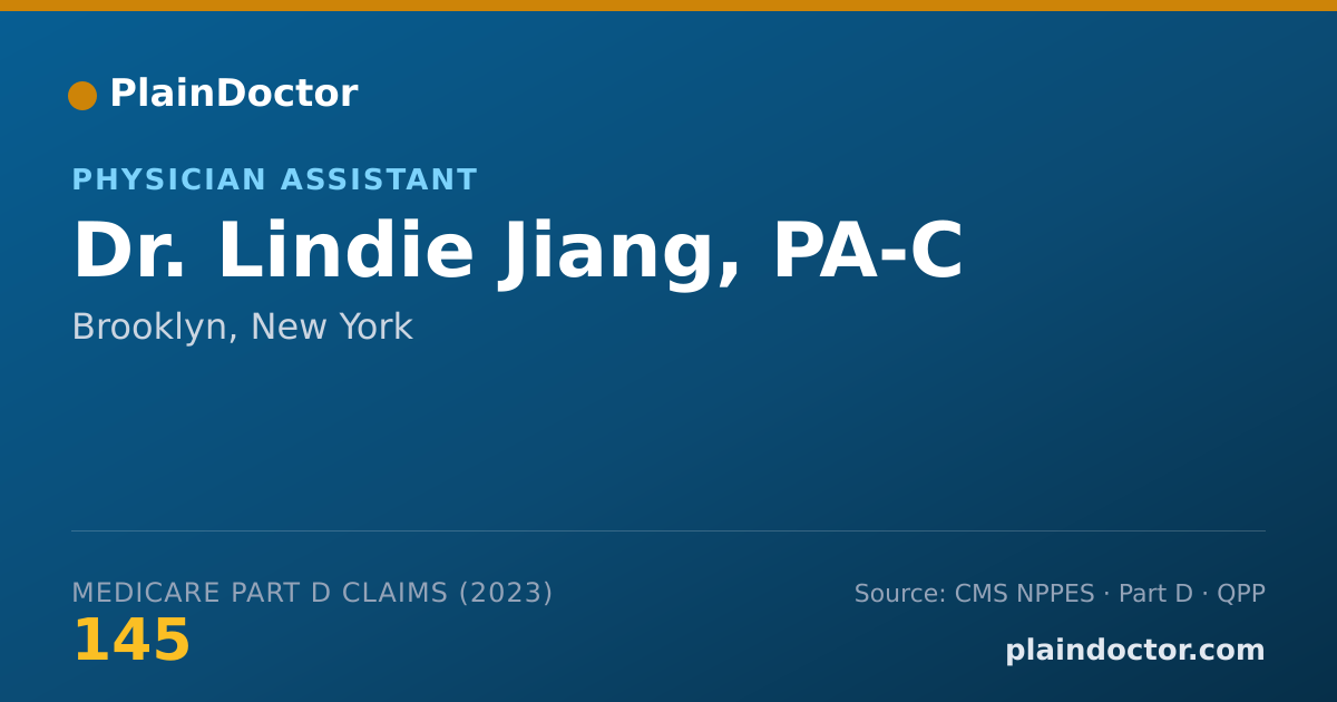 Shareable card for Lindie Jiang, PA-C - Physician Assistant, Brooklyn, NY