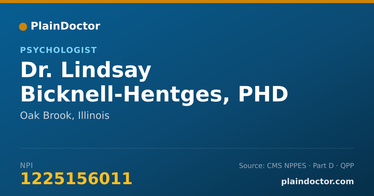 Shareable card for Lindsay Bicknell-Hentges, PHD - Psychologist, Oak Brook, IL