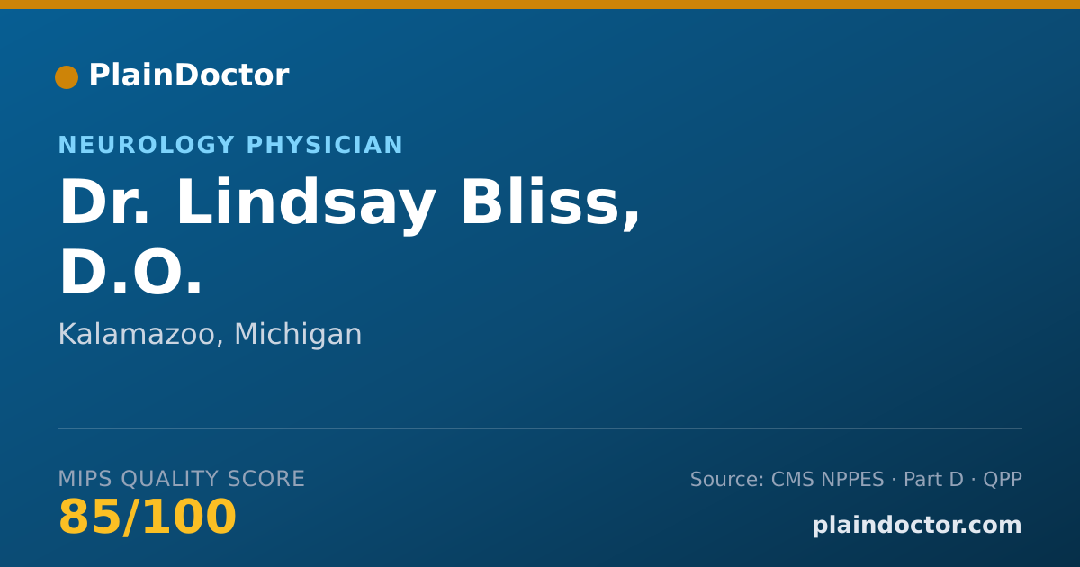 Shareable card for Lindsay Bliss, D.O. - Neurology Physician, Kalamazoo, MI
