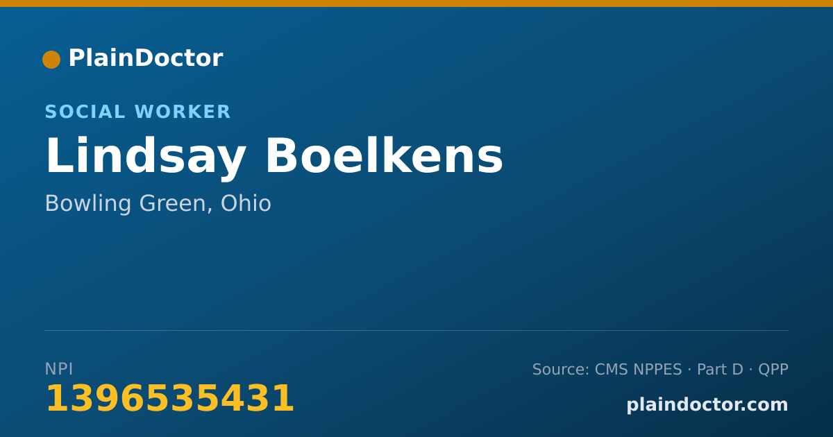 Shareable card for Lindsay Boelkens - Social Worker, Bowling Green, OH