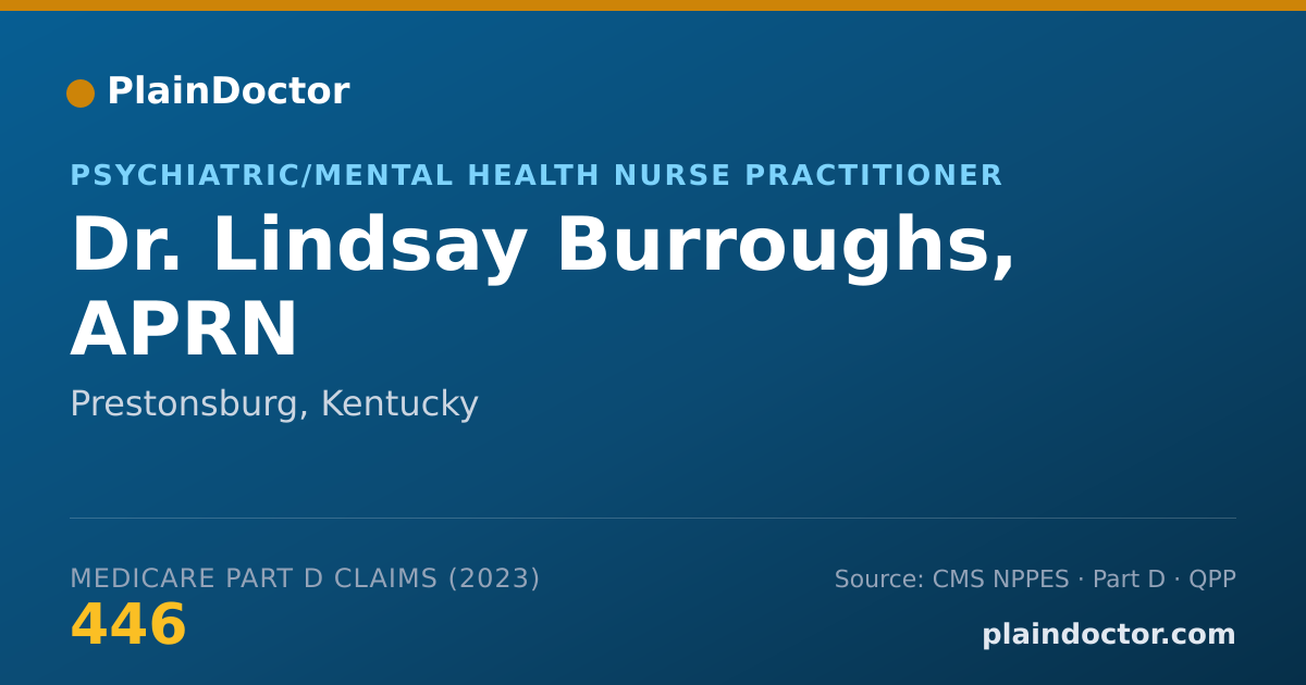 Shareable card for Lindsay Burroughs, APRN - Psychiatric/Mental Health Nurse Practitioner, Prestonsburg, KY